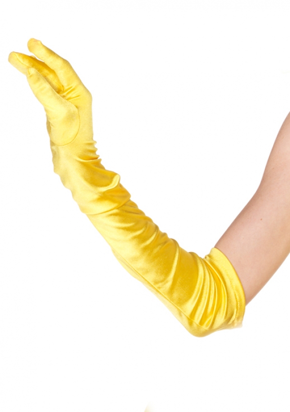 Yellow Satin Opera Length Gloves 0016 Edmonton