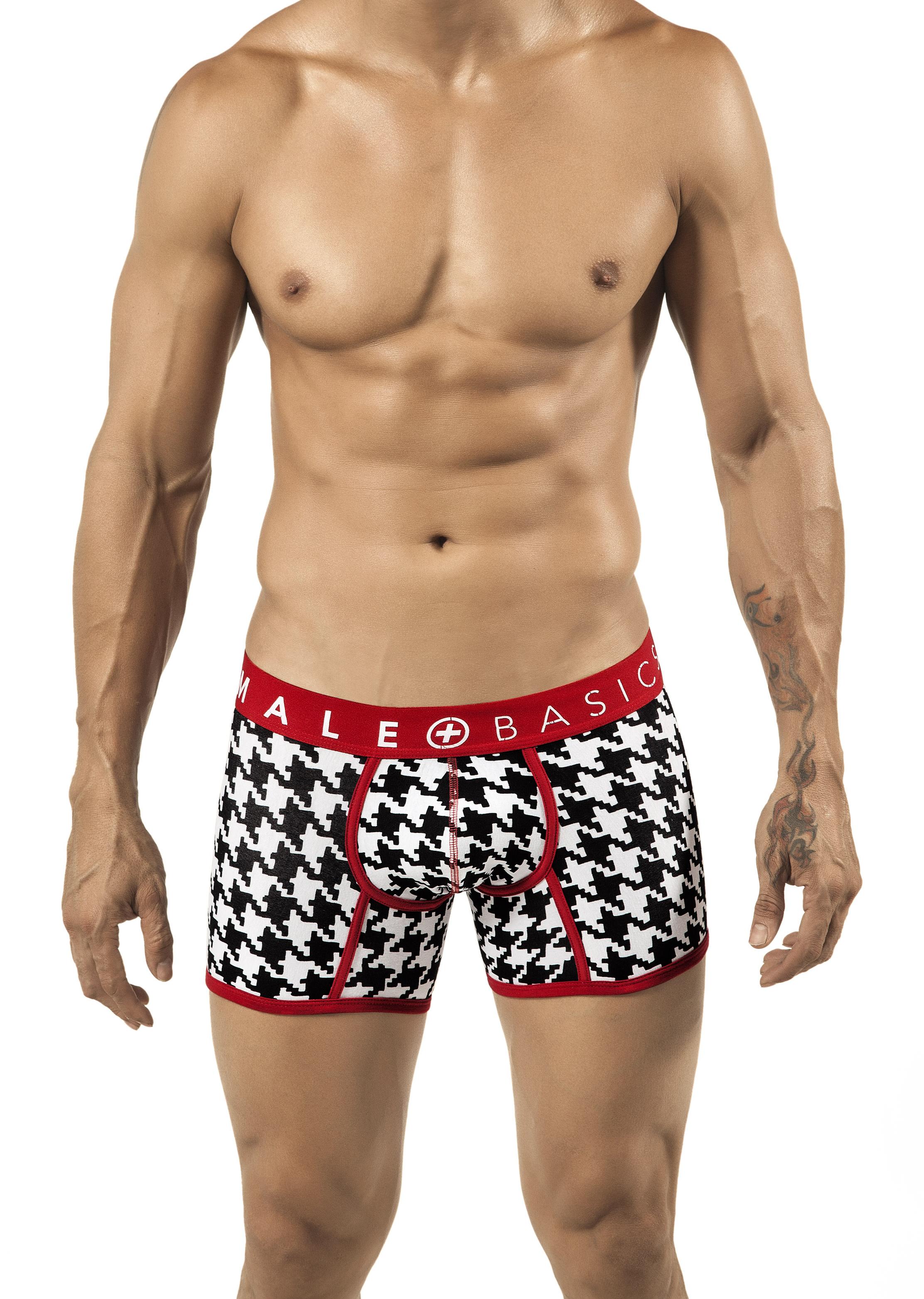 Houndstooth boxer briefs red waistband and stitching 5504 Edmonton