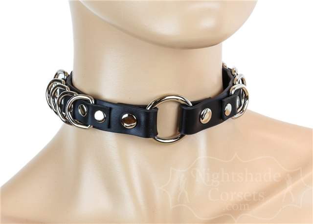 Black O-Ring Multi D-Ring Collar 0366 Edmonton