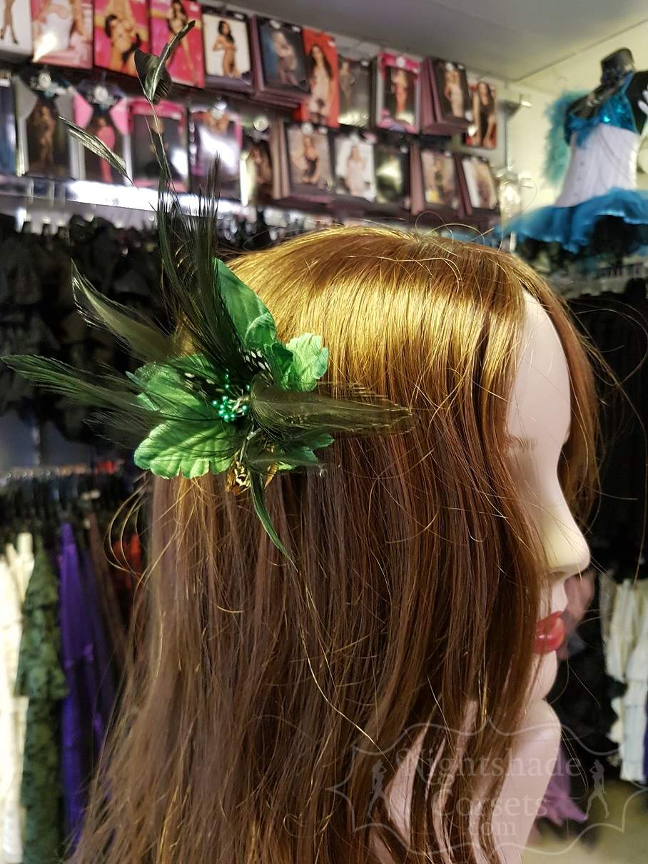 Green Small feather hair flower 3333 Edmonton