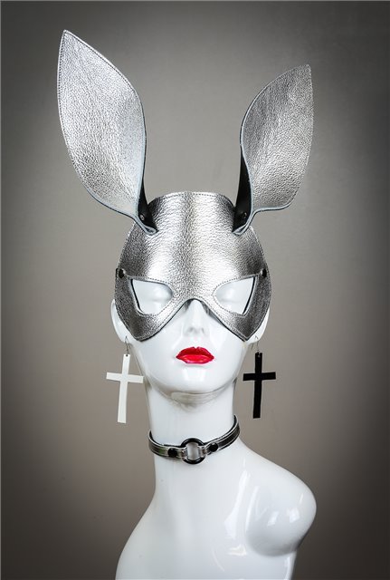 Silver Metallic Bunny Ears Mask 3101 Edmonton Please ignore the strange earrings.