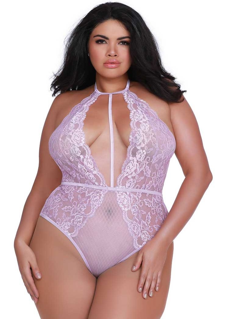 Stretch lace teddy caged front 11607 Edmonton