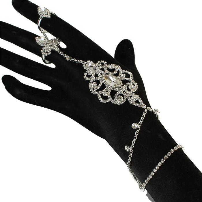 Sparkling rhinestone silver slave bracelet 171181 Edmonton