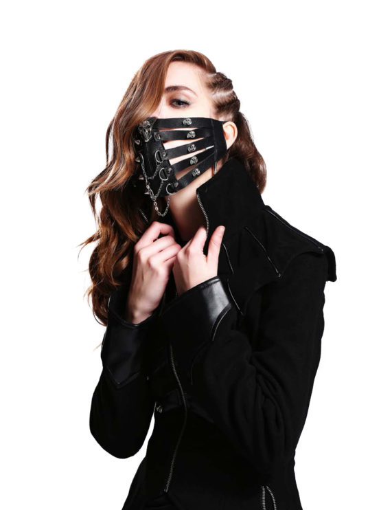 Faux Leather Face Mask Chains Skull 12022 Edmonton