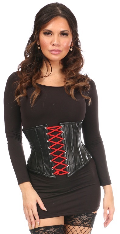 Actual corset has black lacing.