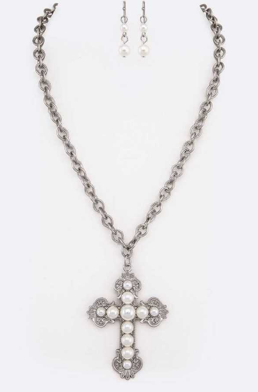 Iconic cross pendant necklace silver 6061 Edmonton