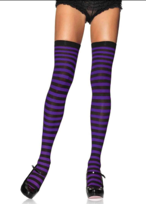 Purple Stripe Stockings Edmonton Thigh Highs