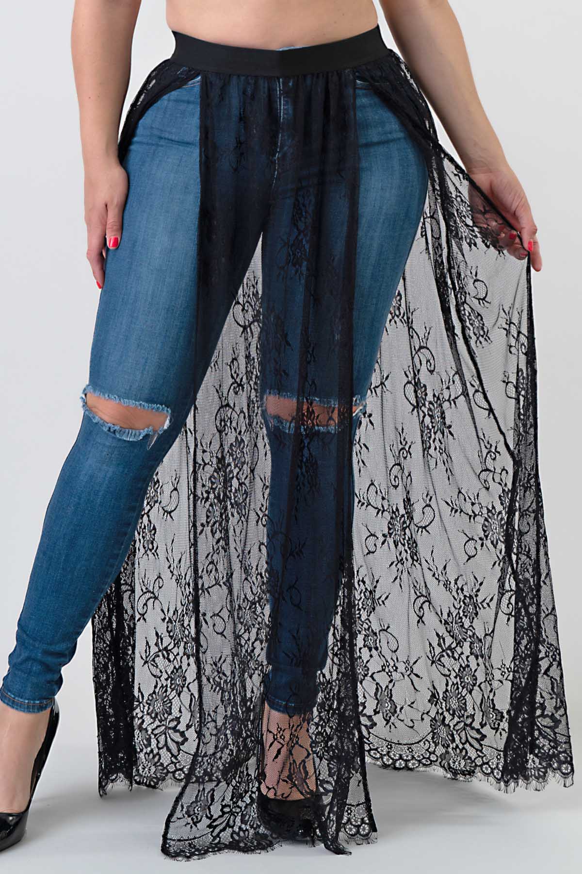 Sheer Lace Maxi Skirt Edmonton