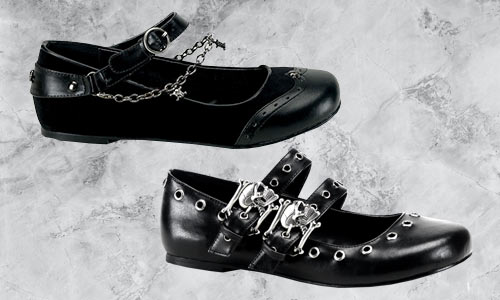 Cute gothic and alternative flat shoes for day to day and office