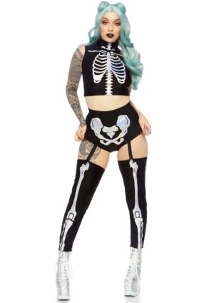 Holographic Skeleton Top and Shorts Edmonton Halloween Costume