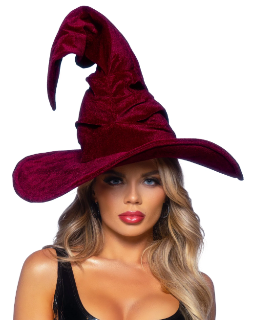 Burgundy Velvet Witch Hat Edmonton