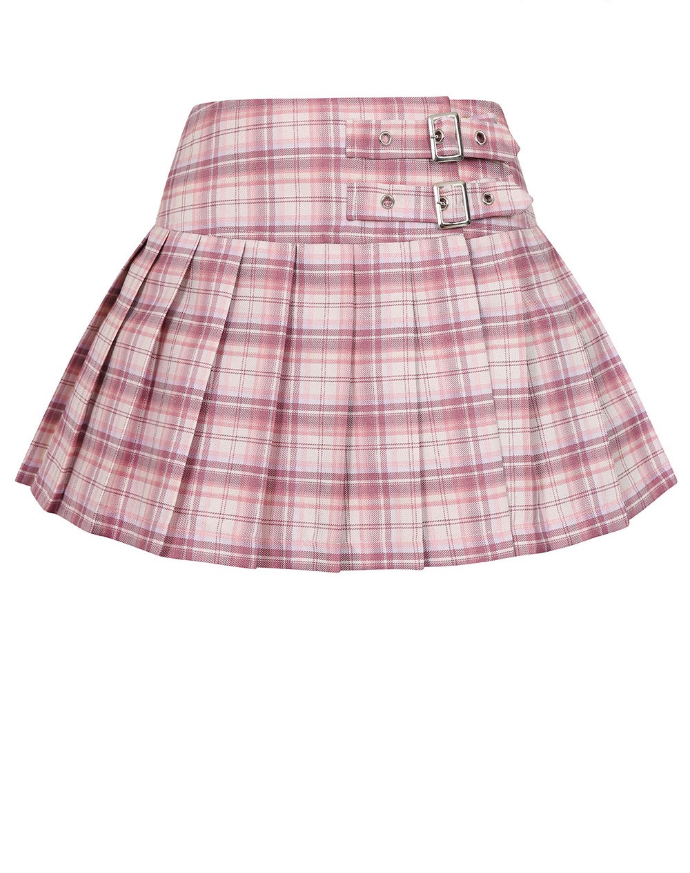 Pleated Plaid Skirt 0216 Pink/White | Nightshade Corsets