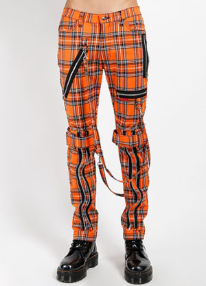 Orange Plaid Bondage Pants Edmonton