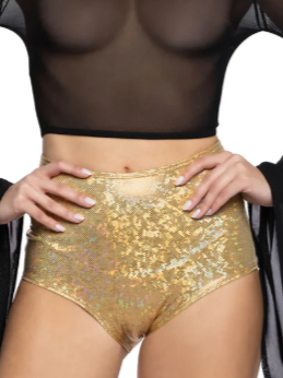 Gold Hologram Shorts Edmonton Canada Rave