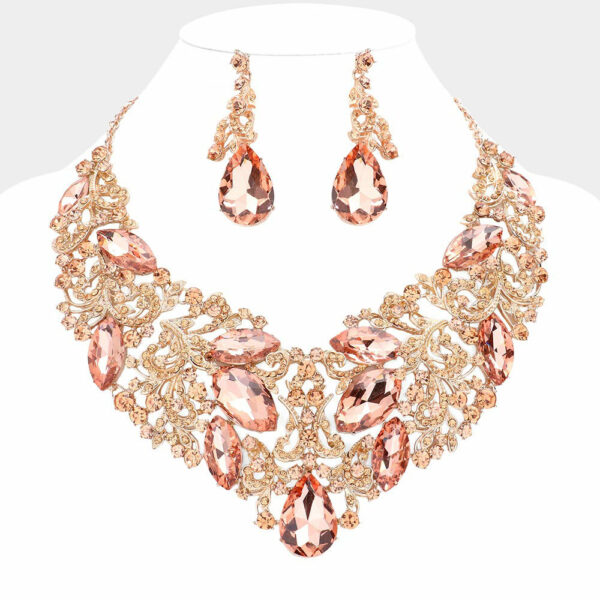 Rose Gold Rhinestone Necklace Edmonton Canada