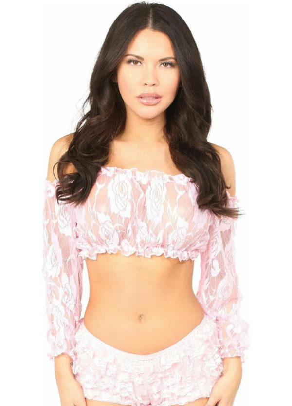 Pink Lace Peasant Top Edmonton Canada