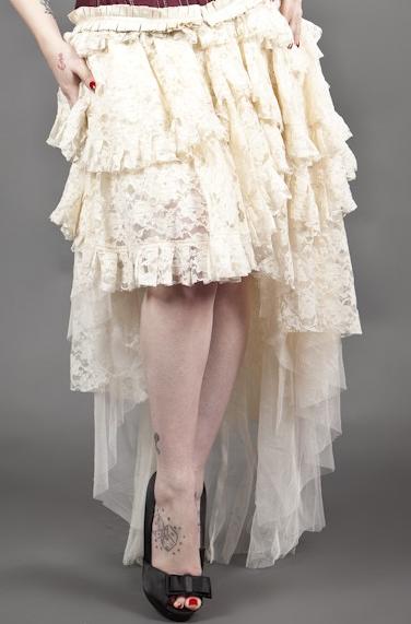Layered Ruffled Skirt 8123 Cream
