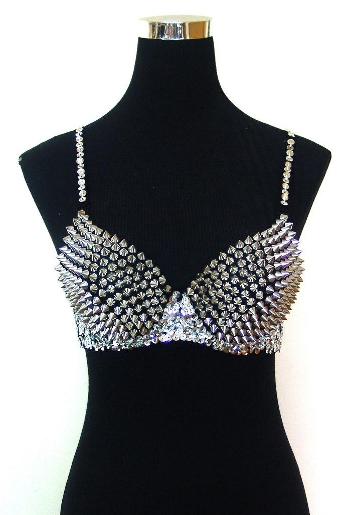 Studded Spike Bra 2209 Silver