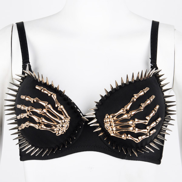 Skeleton Hand Spiked Bra 2299