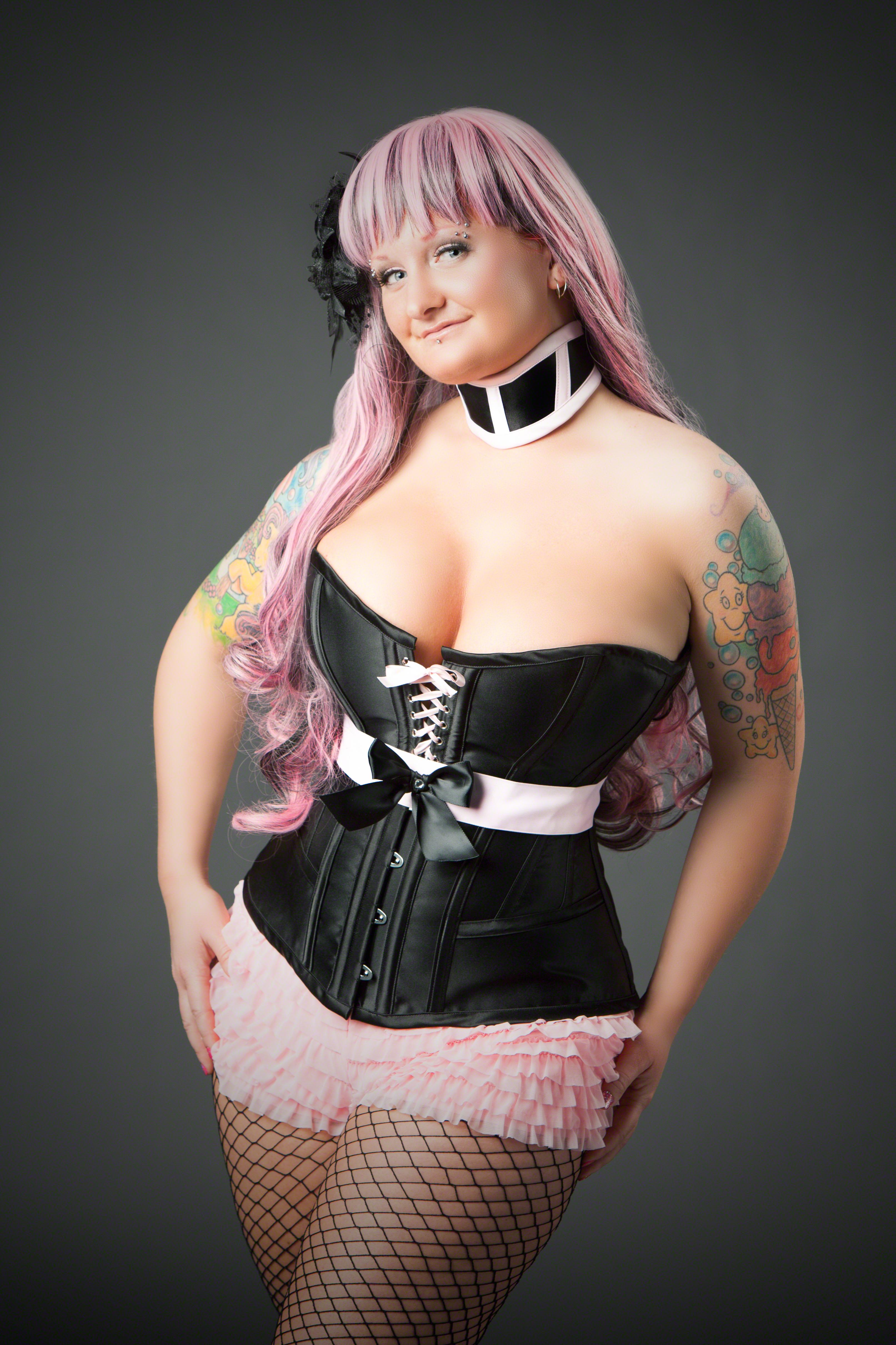 Pink Satin Corset Belt Crystal Detail Lace Up Back 0111 Edmonton