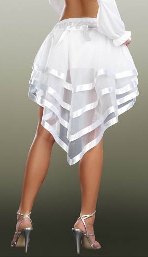 Multi-layered mesh petticoat high-low hemline satin hem back bow 8964 Edmonton