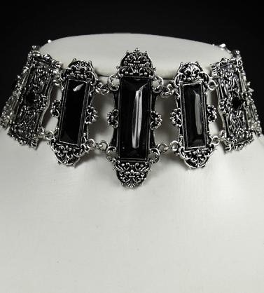 Black gems pewter frames choker 4109 Edmonton