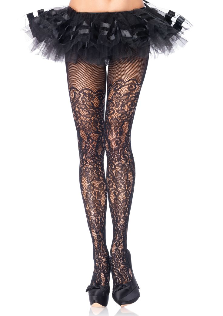 Baroque Lace Tights 9954 Black