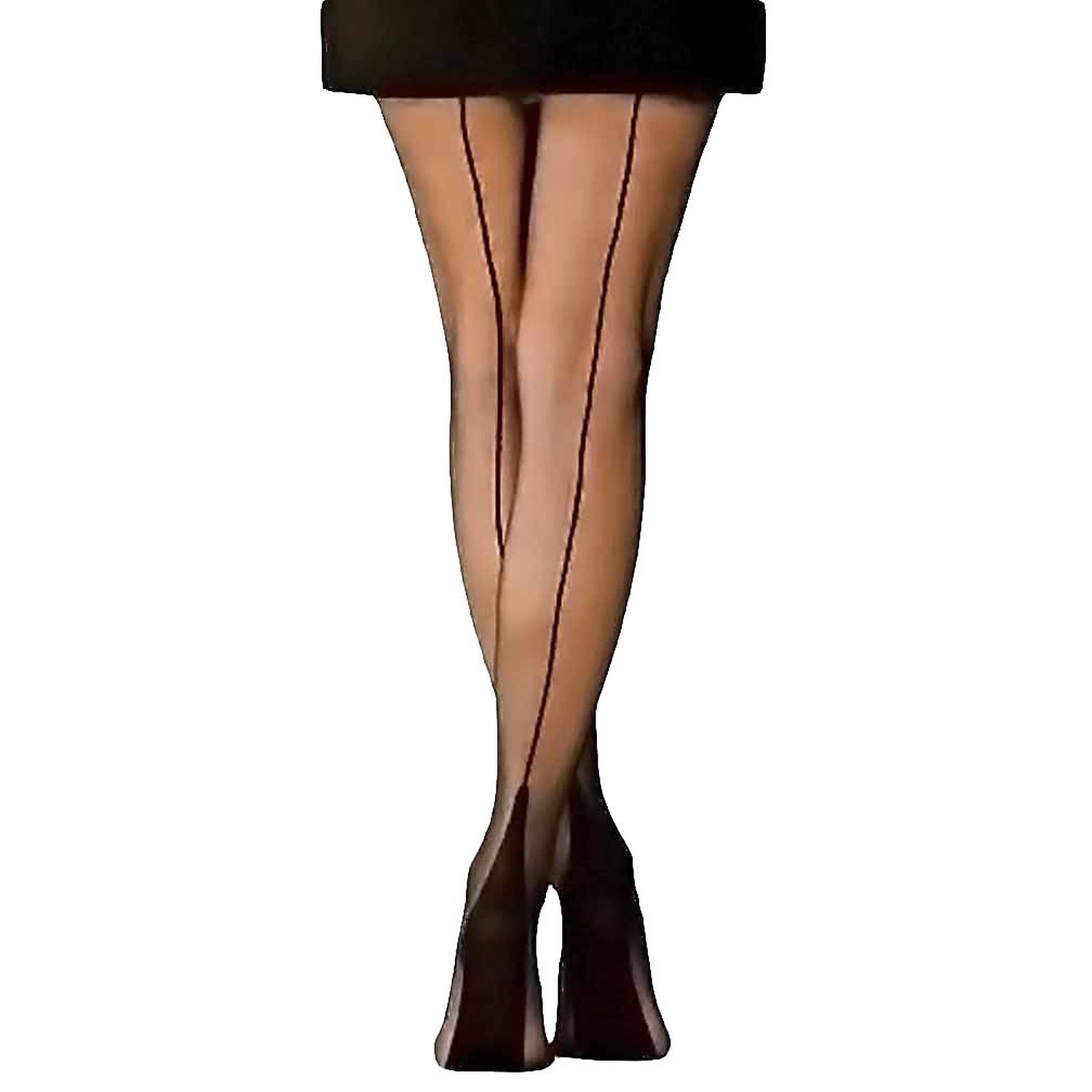 Cuban Heel Backseam Tights 9132 Black