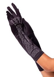 Elbow Length Satin Gloves Rhinestone arm bone Skeleton 2710 Edmonton