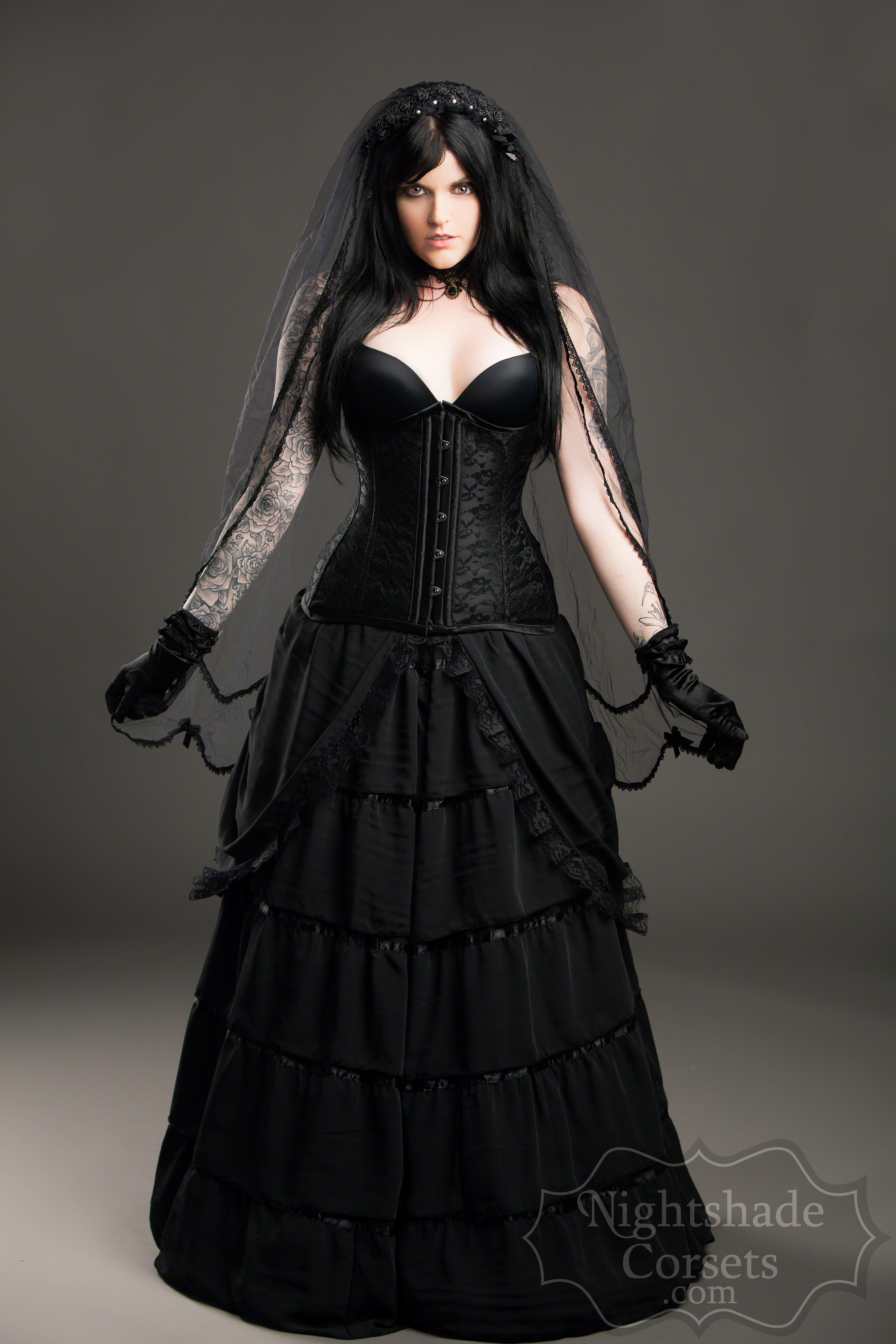 Draped Chiffon Skirt with Ruffles 8113 Black