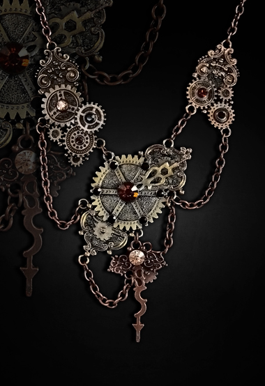steampunk necklace gears chains clockwork arms 4116 Edmonton