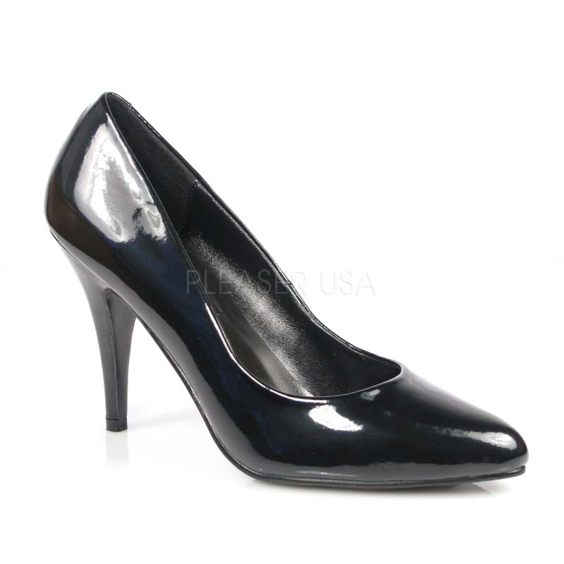 Shiny 4" High Heel Pumps Vanity-420 Black