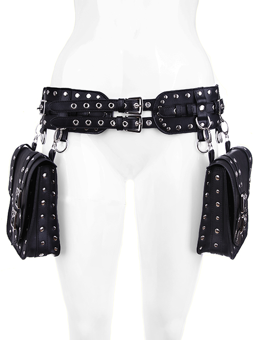 Vegan Leather Belt Buckles Grommets Rivets Detachable Pockets 4406 Edmonton