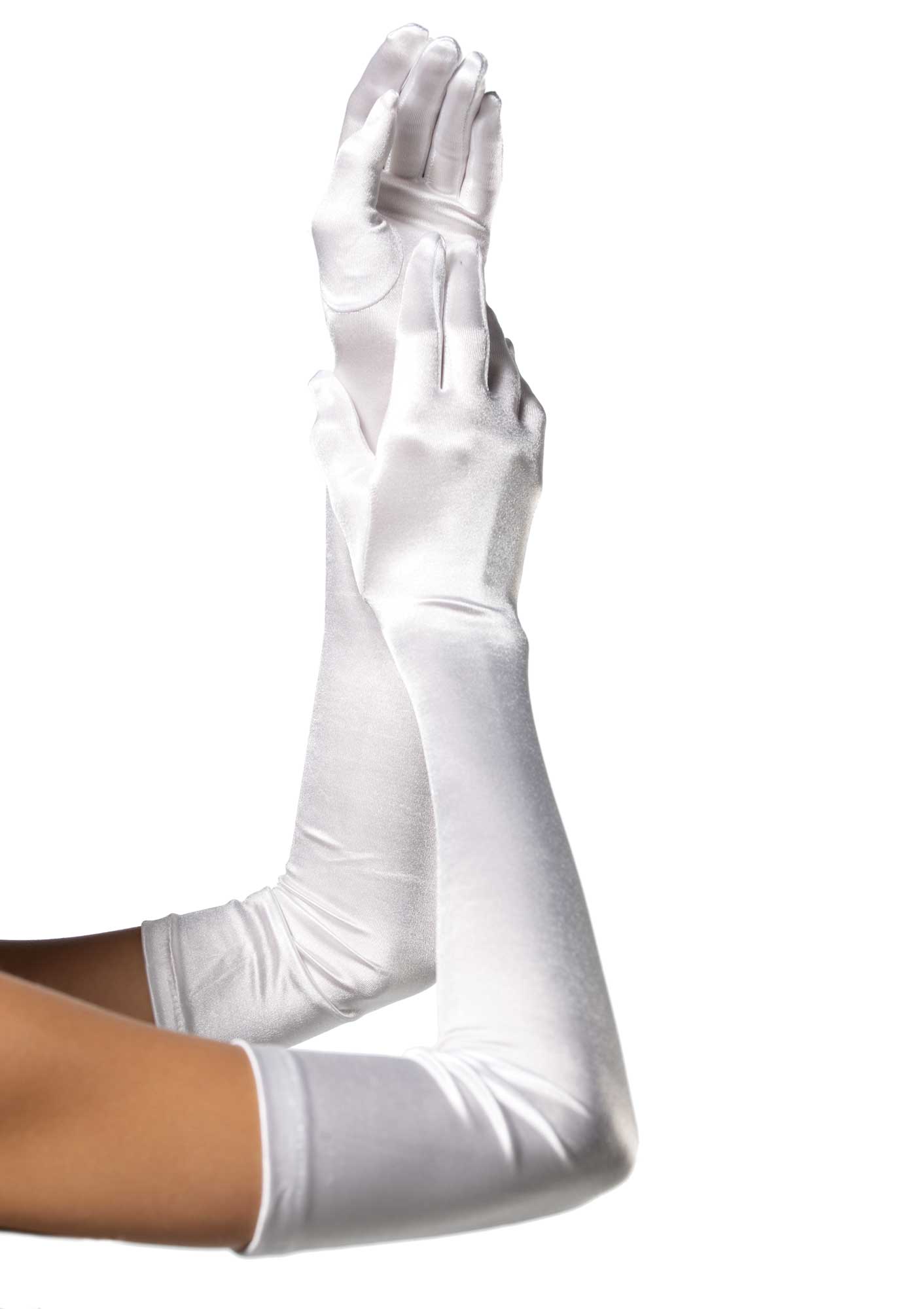 White Satin Opera Length Gloves 0016 Edmonton