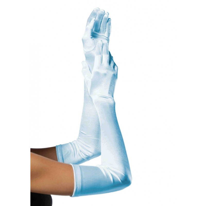 Baby Blue Opera Length Satin Gloves 0016 Edmonton