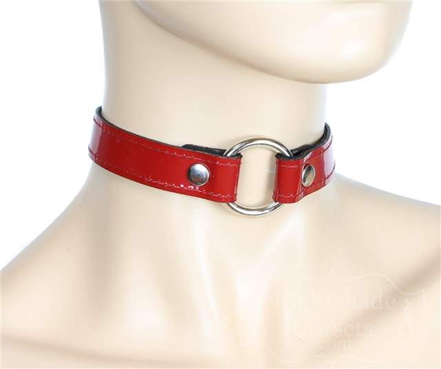 Red Patent Silver O-Ring Collar 0169rp Edmonton