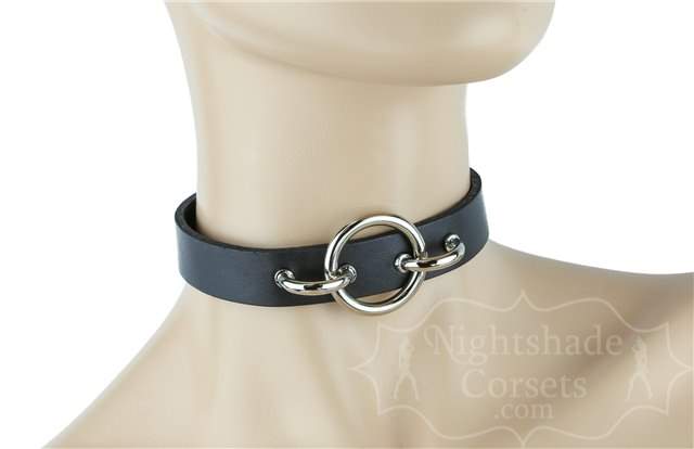 Flush Front O-Ring Black Leather Collar 0225 Edmonton