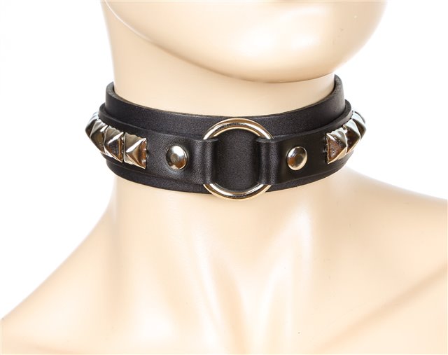 Black Studded O-Ring Collar 0263s Edmonton