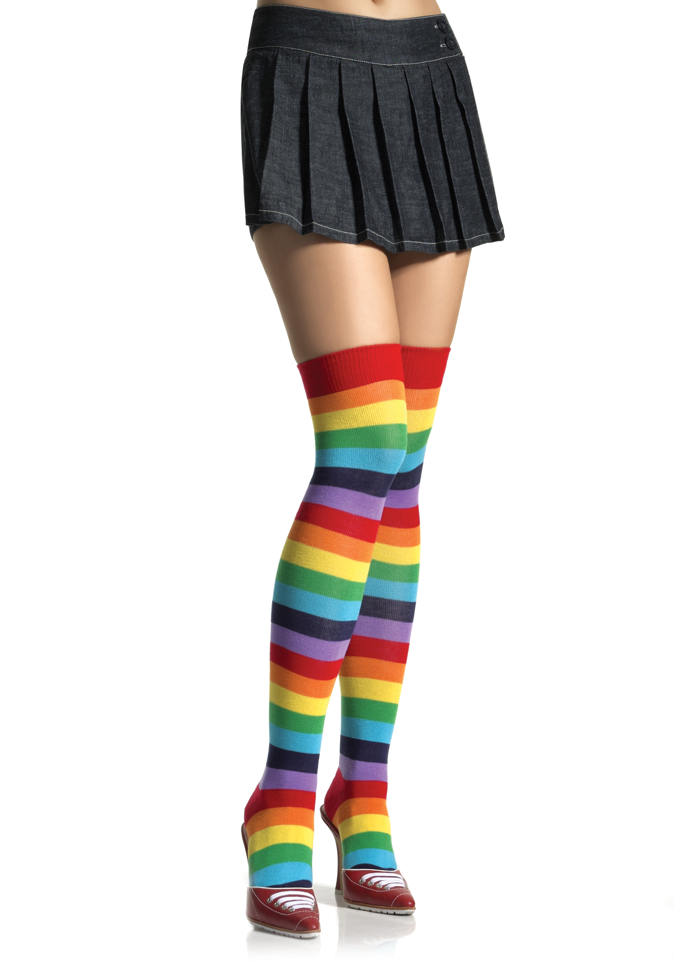 Rainbow Stripe Over the Knee Socks 6606