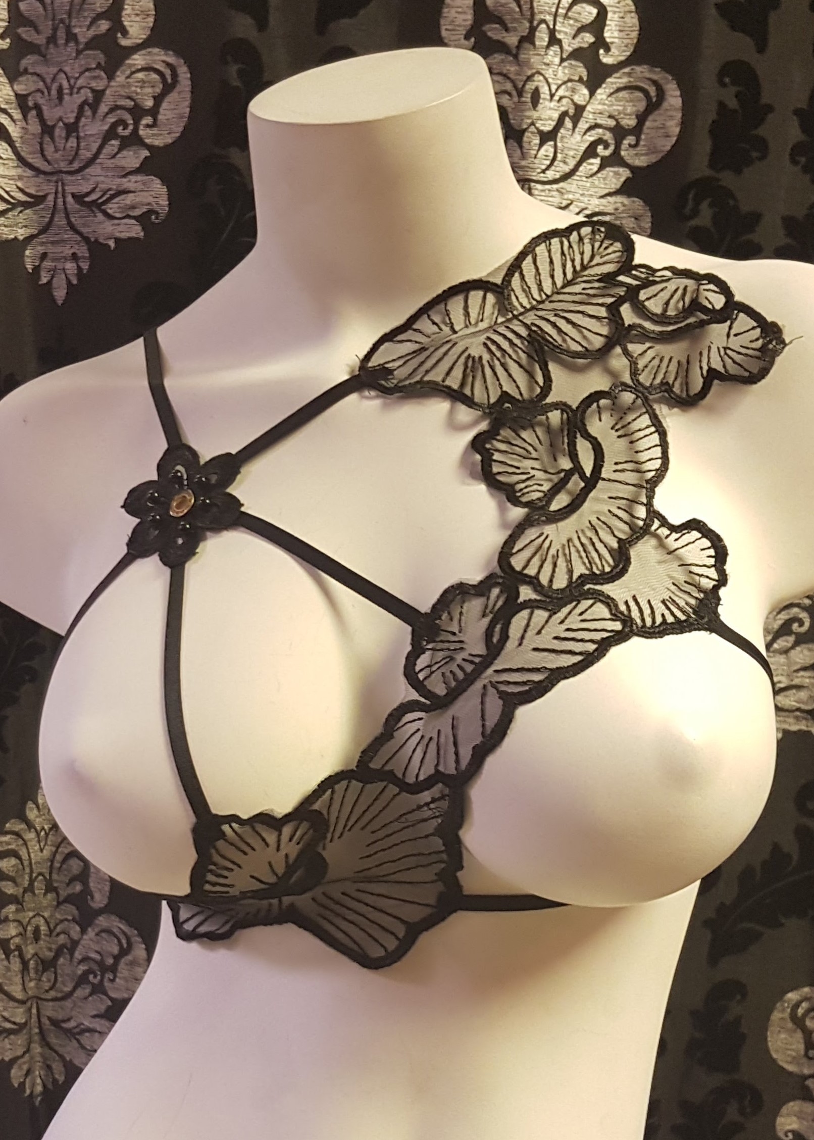 Strappy body cage asymmetrical lace 81612 Edmonton