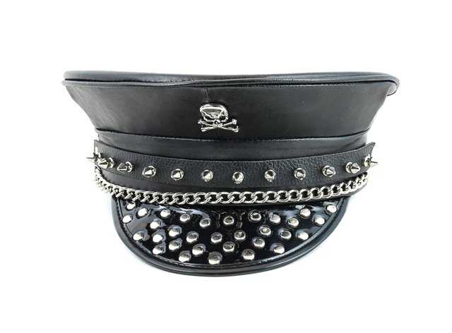 Studded Officer's Cap with Skull Edmonton