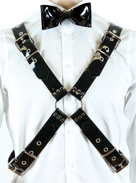 Classic Cross Vinyl Black Patent Harness 0145 Edmonton