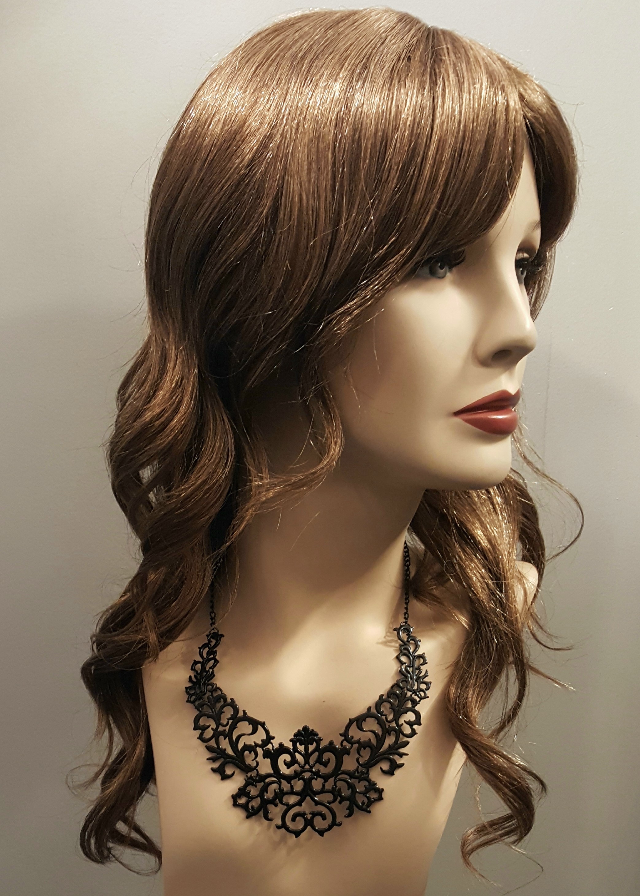 Metal filigree necklace black 16552 Edmonton