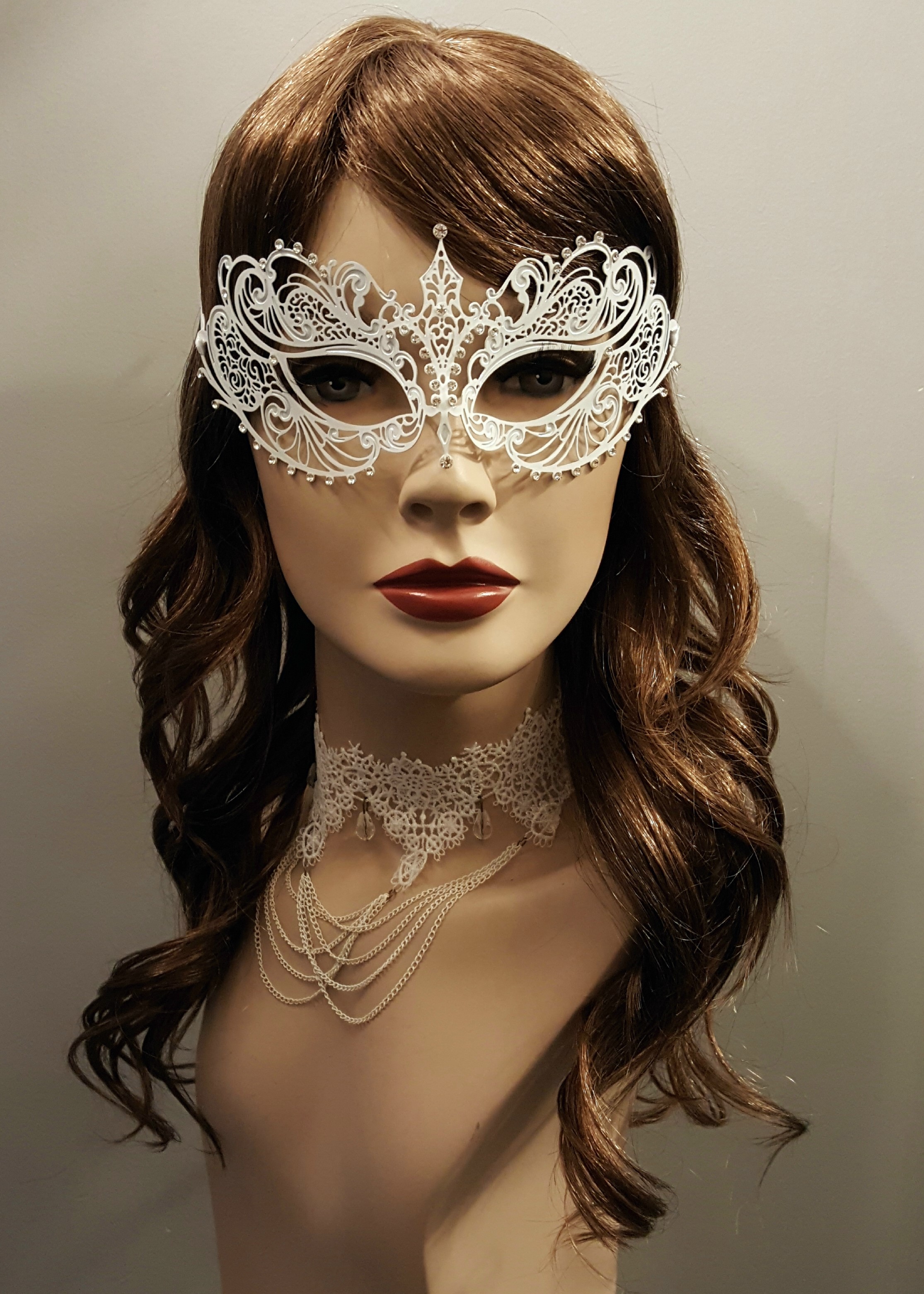 Lace choker draped chains crystal beads 2202 Edmonton