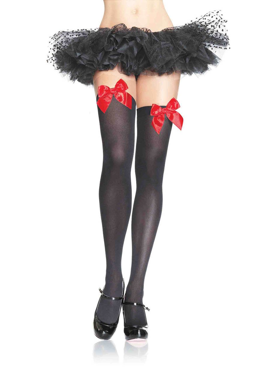 Red Stockings with Bows Edmonton Thigh Highs
