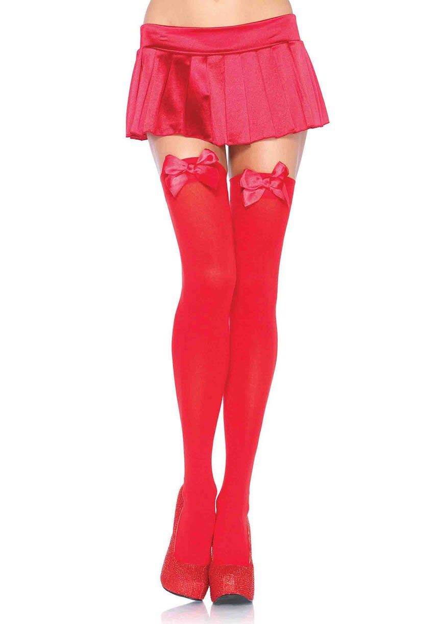 Red Stockings with Red Bows Edmonton Thigh Highs