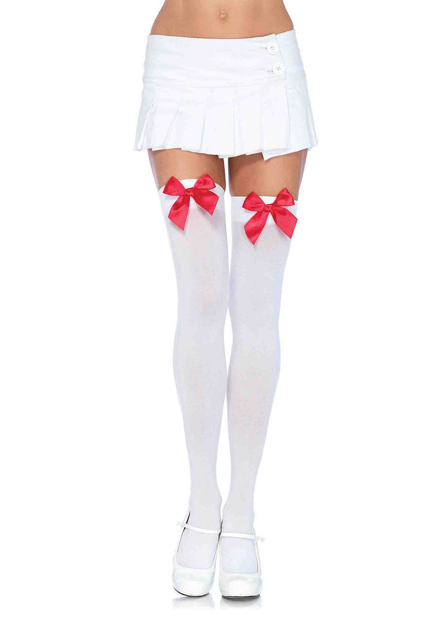 Stockings with Red Bows Edmonton Thigh Highs