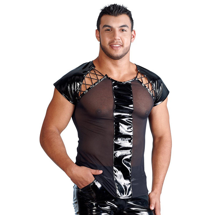 Men's PVC & Mesh Top with Lacing 0884