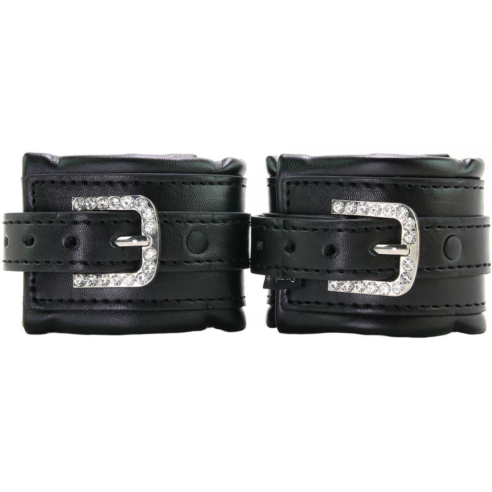 Faux Leather Cuffs Adjustable Rhinestone Buckles 9987 Edmonton