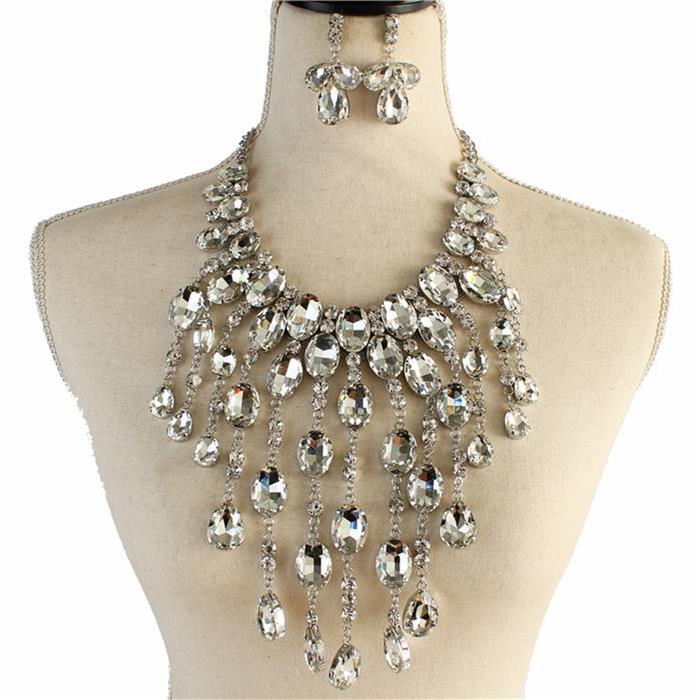 Sparkling silver rhinestone necklace 173326 Edmonton